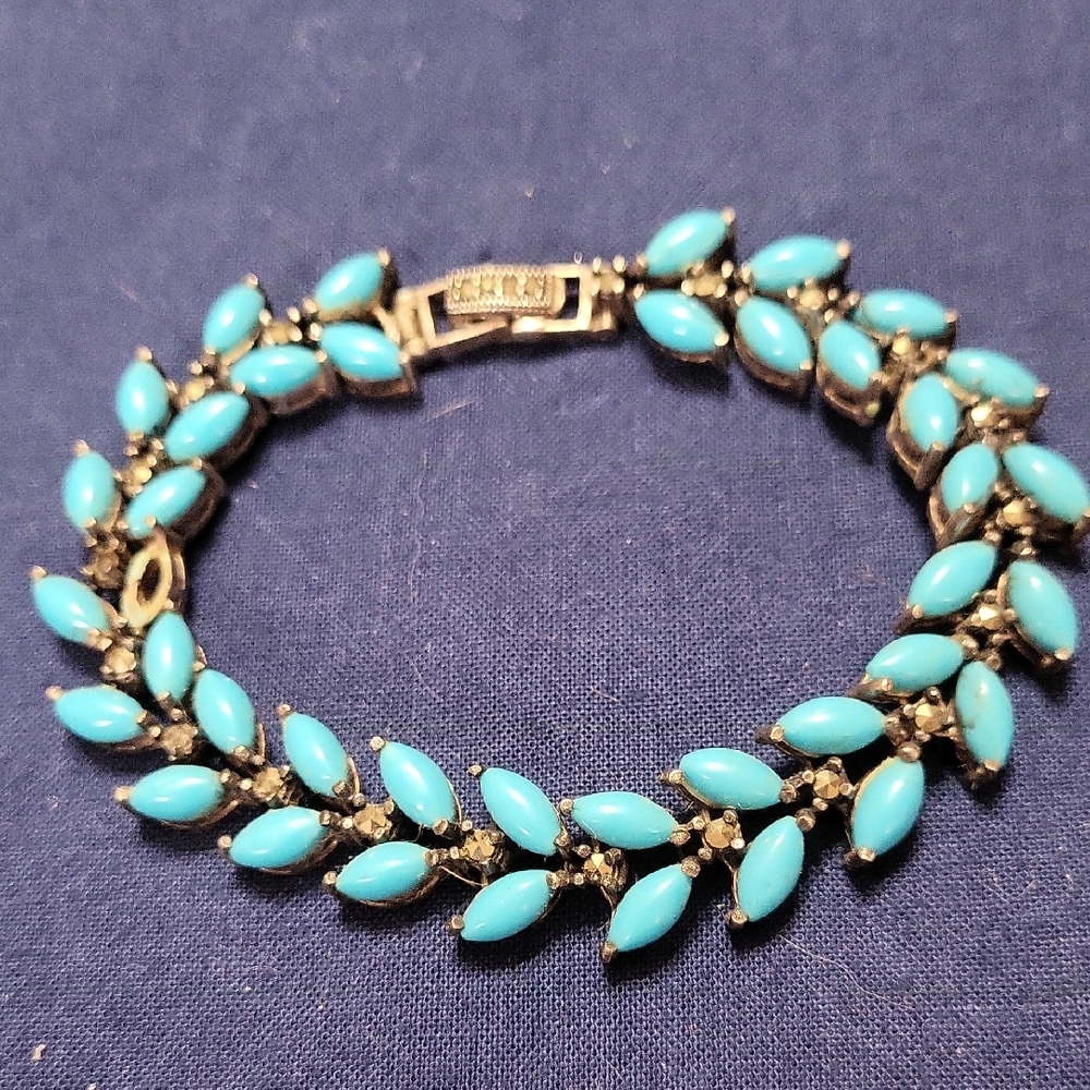 Vintage Sterling Silver Turquoise Bracelet